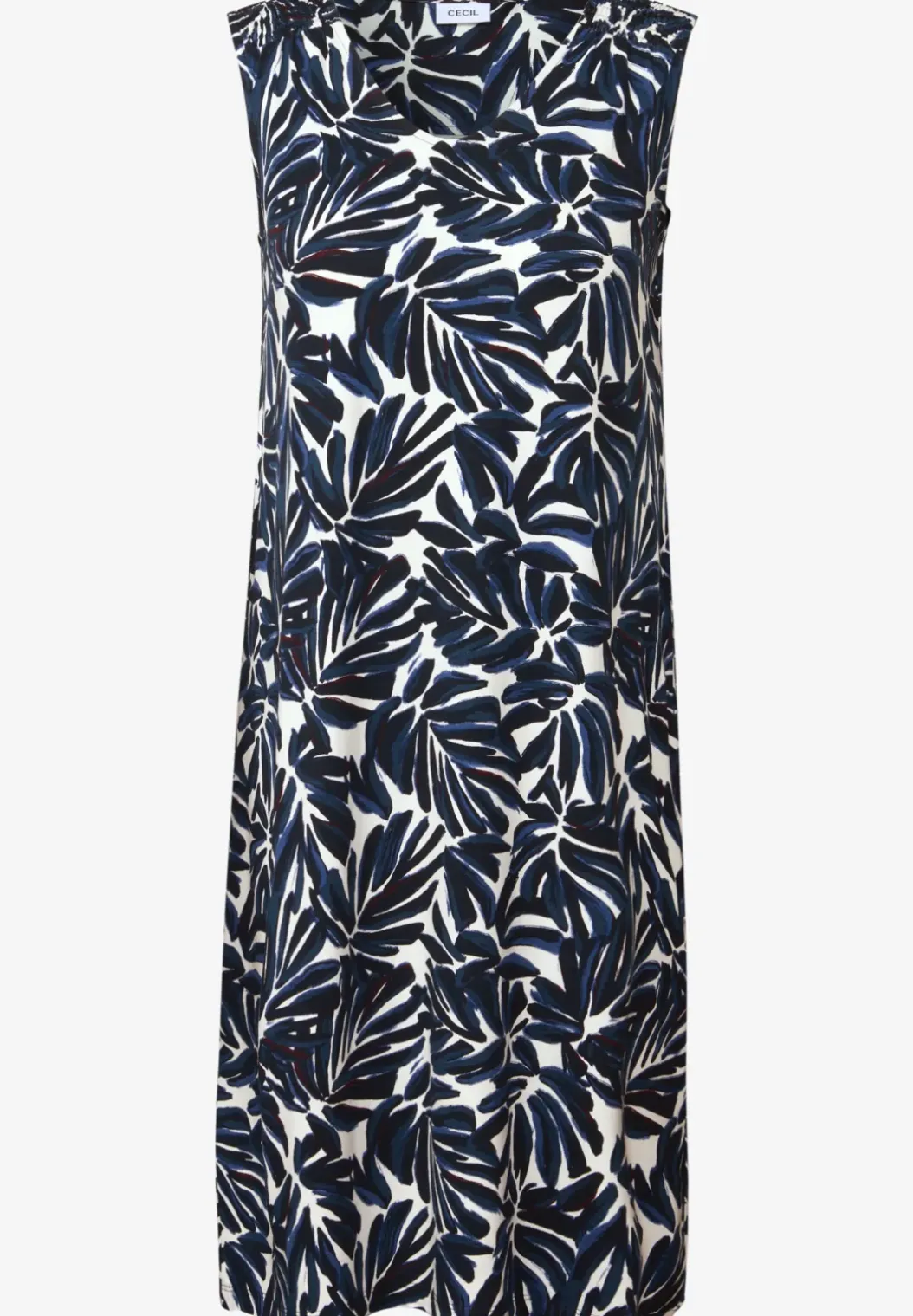 Gedessineerde jersey jurk