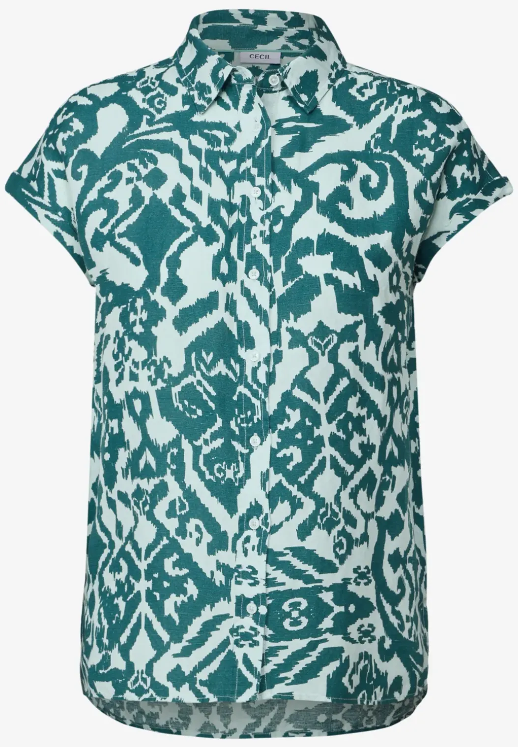 Gedessineerde linnen blouse