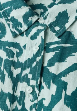 Gedessineerde linnen blouse