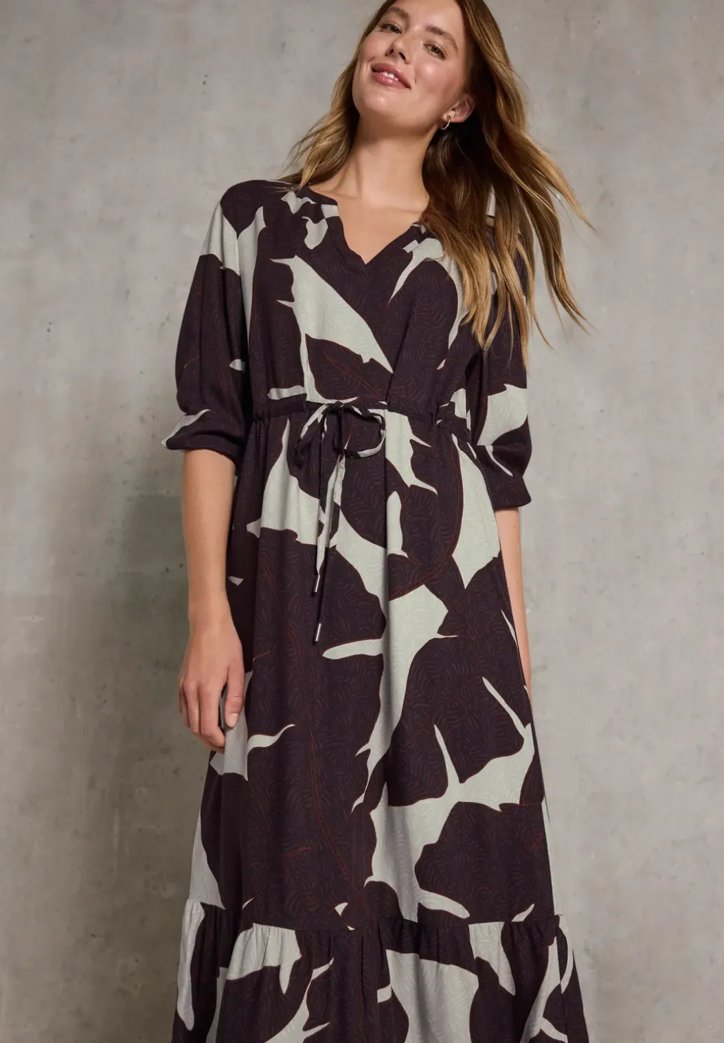 Gedessineerde maxi jurk