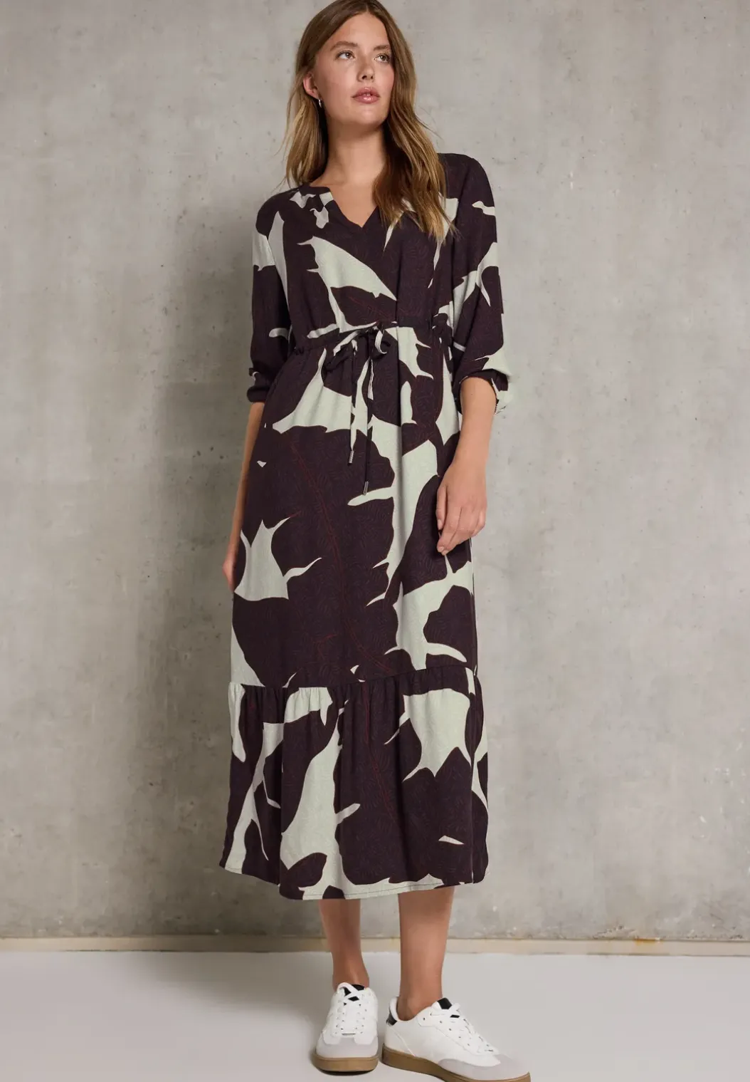 Gedessineerde maxi jurk