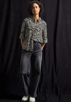 Gedessineerde overhemdblouse