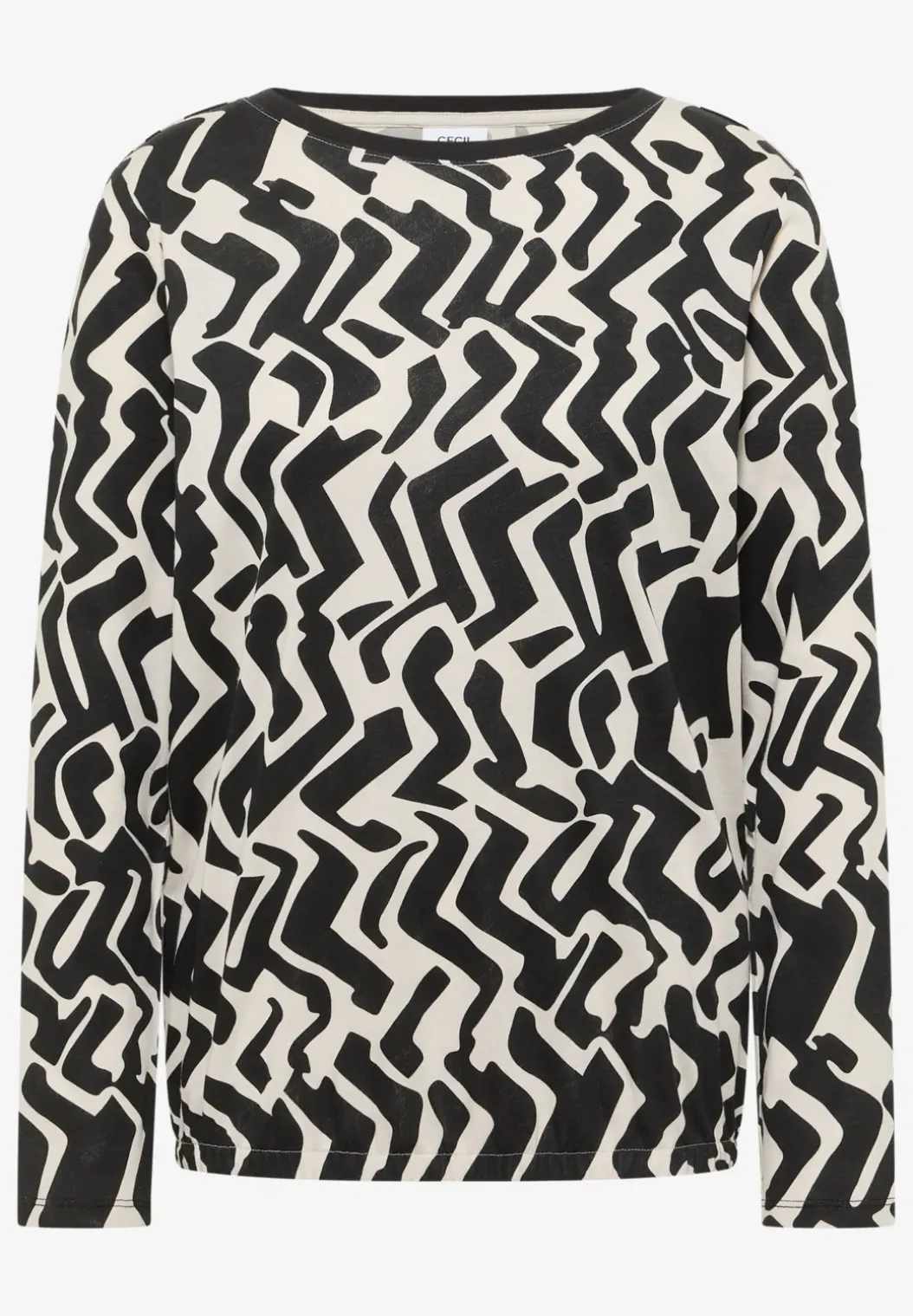 Gedessineerd shirt met lange mouwen