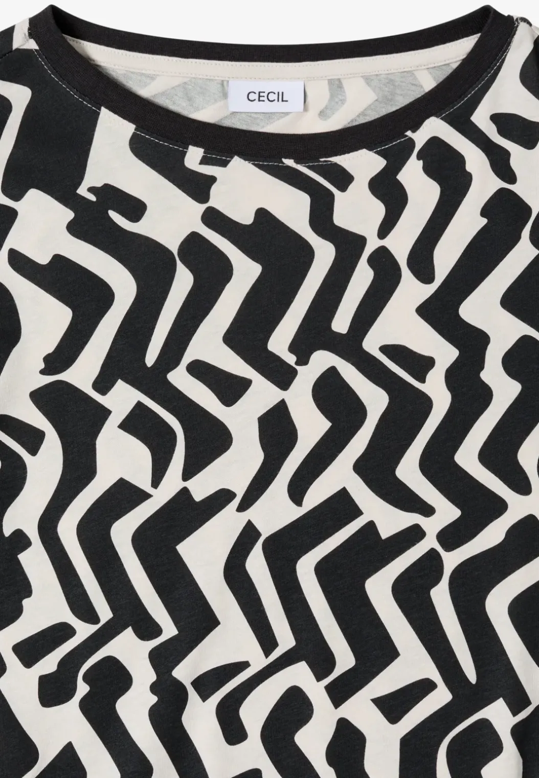 Gedessineerd shirt met lange mouwen