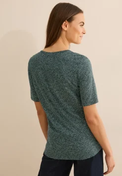 Gedessineerd shirt met ronde hals