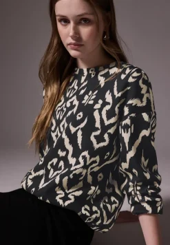 Gedessineerd Silk-Look Shirt