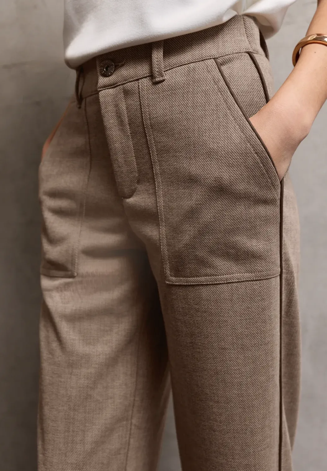 Gemêleerde broek met rechte leg