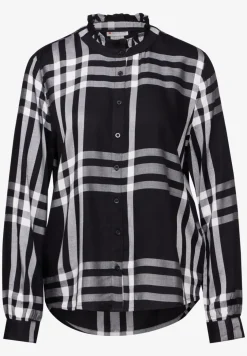 Geruite blouse met ruches