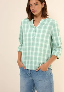 Geruite blouse met structuur