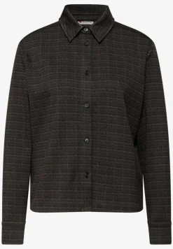 Geruite jacquard overhemdblouse