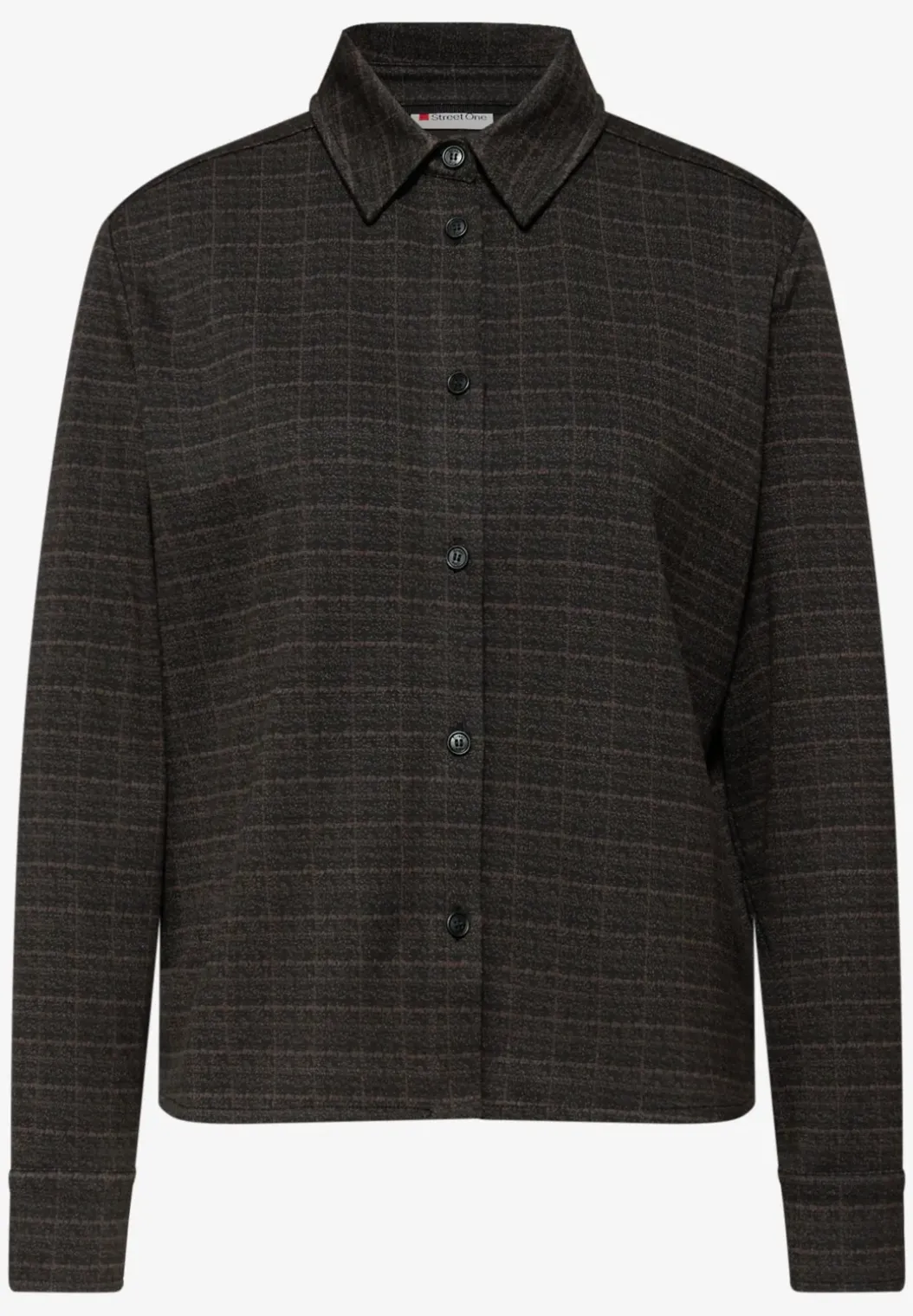 Geruite jacquard overhemdblouse