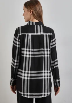 Geruite lange blouse