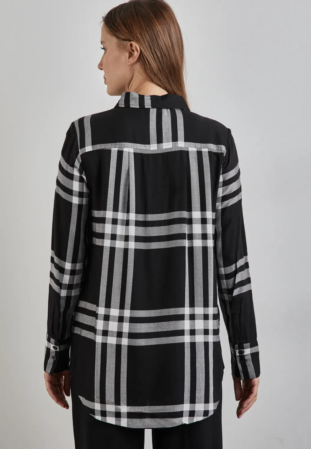 Geruite lange blouse