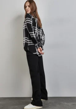 Geruite lange blouse