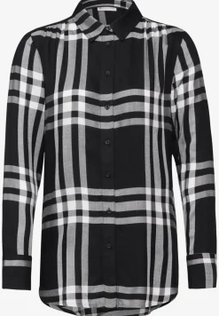Geruite lange blouse