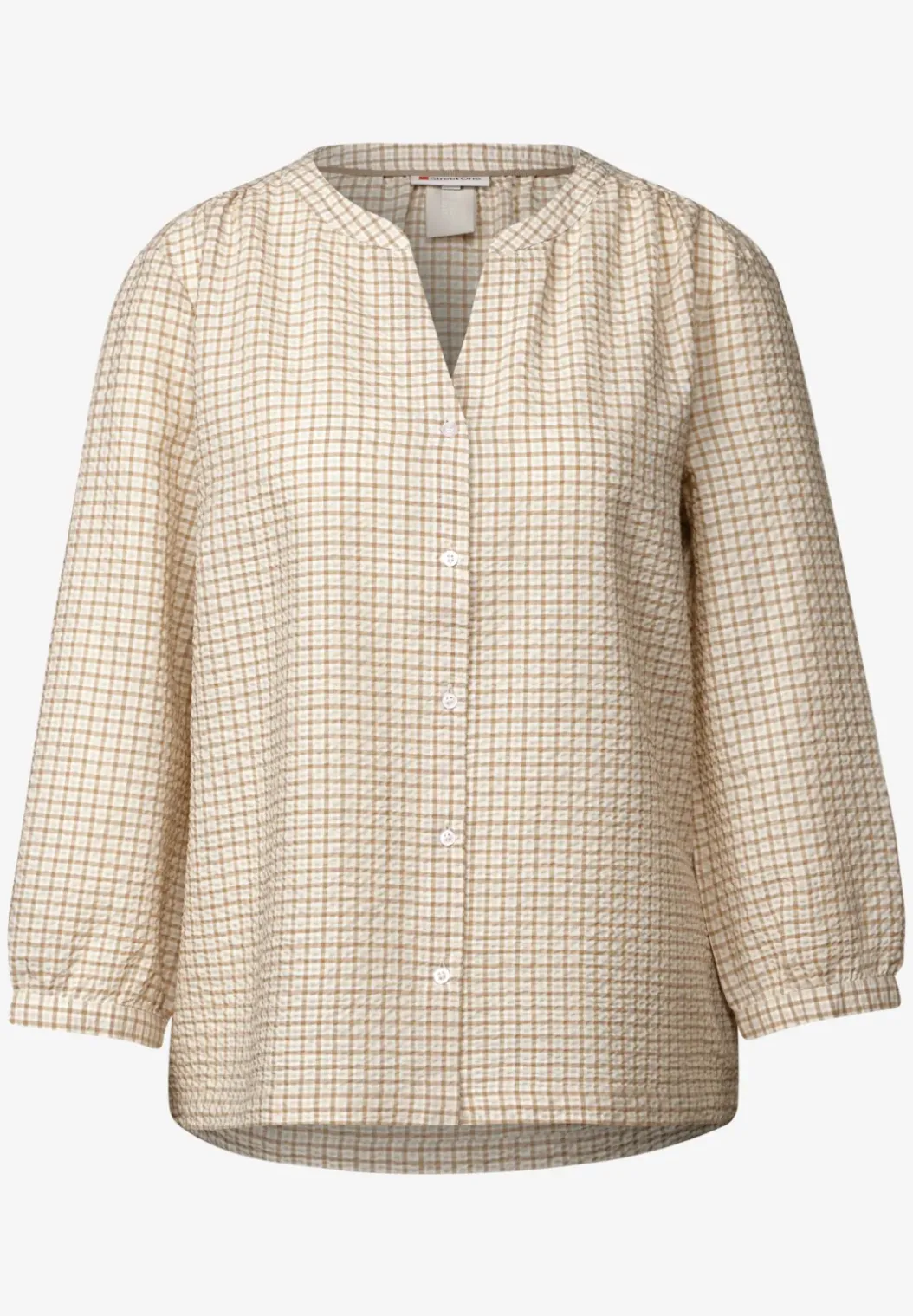 Geruite seersucker blouse