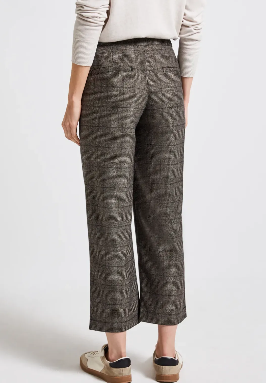 Geruite straight legs broek