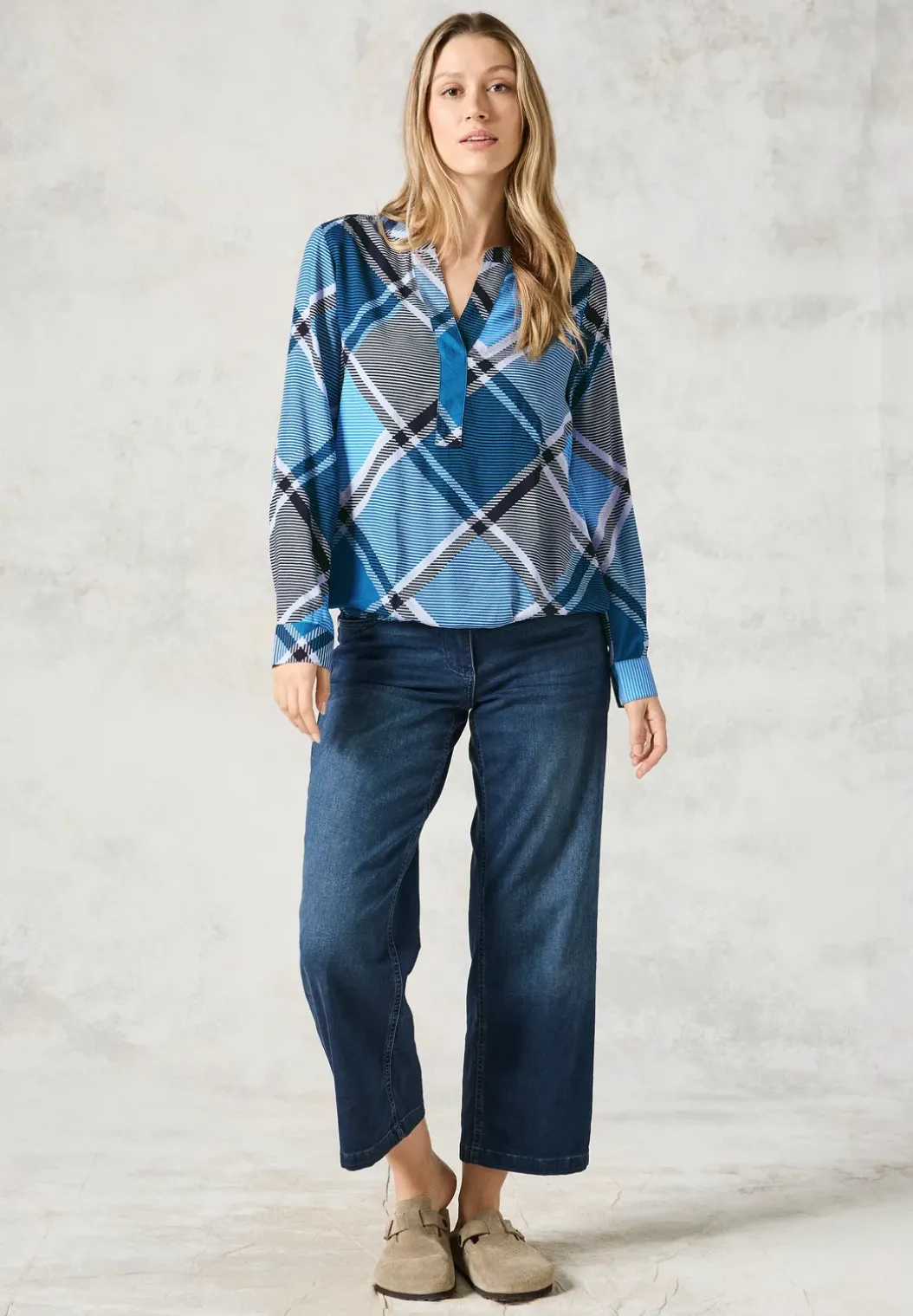 Geruite blouse
