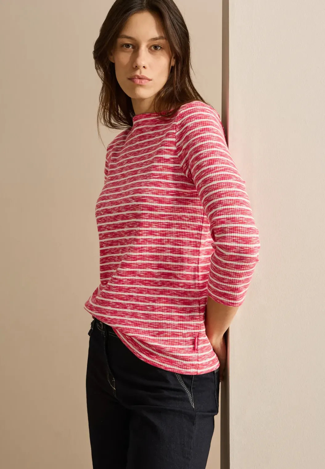 Gestreept gemêleerd shirt