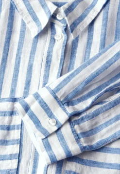 Gestreept linnen overhemd blouse