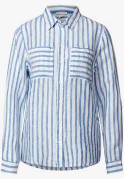 Gestreept linnen overhemd blouse