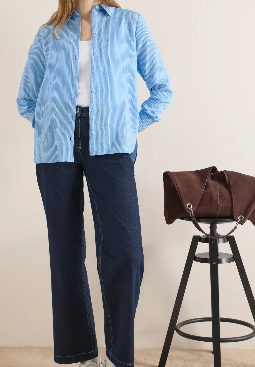 Gestreept overhemd blouse