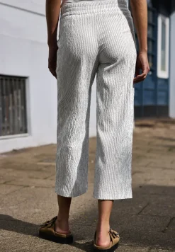 Gestreepte 7/8 broek Wide Legs