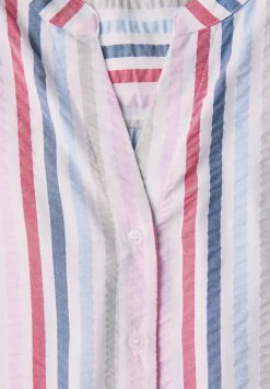 Gestreepte blouse met gespleten hals