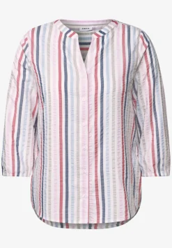 Gestreepte blouse met gespleten hals