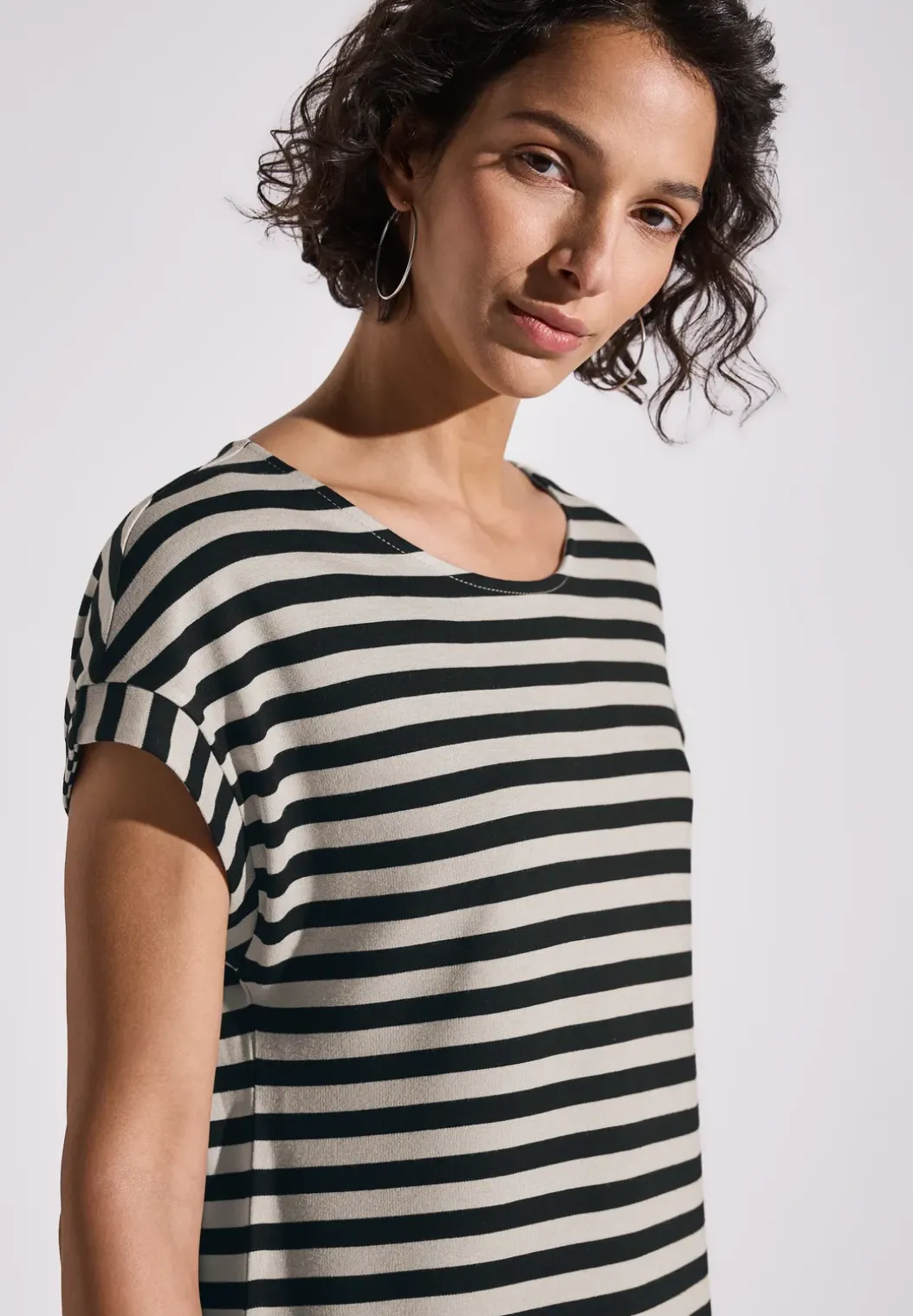 Gestreepte jersey jurk