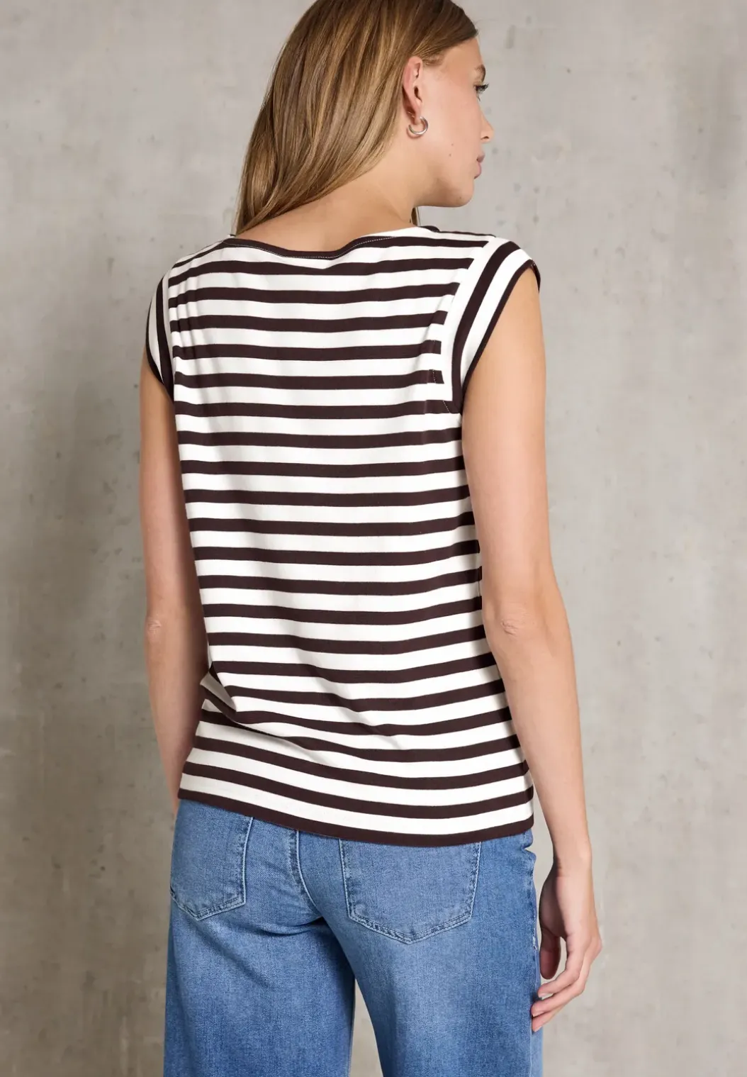 Gestreepte jersey top