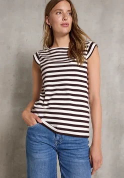 Gestreepte jersey top
