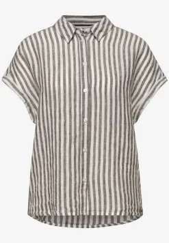Gestreepte linnen blouse