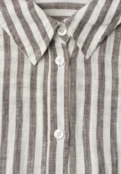 Gestreepte linnen blouse