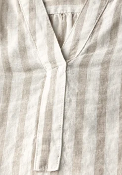 Gestreepte linnen blouse