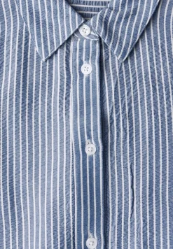 Gestreepte seersucker blouse