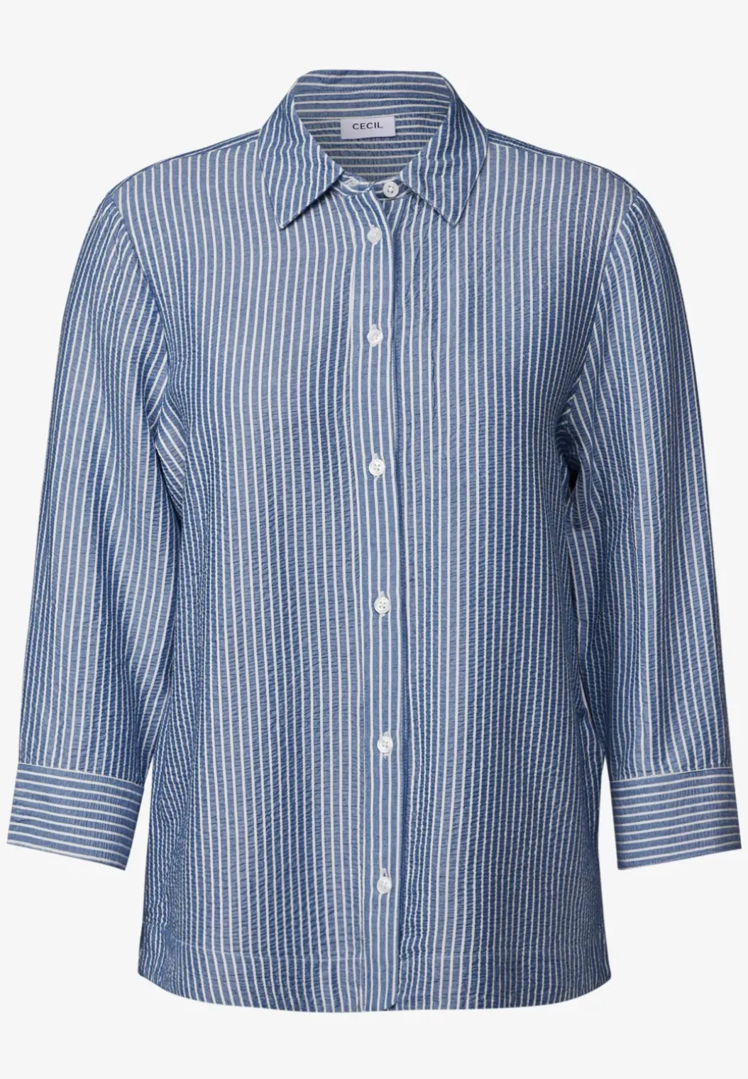 Gestreepte seersucker blouse