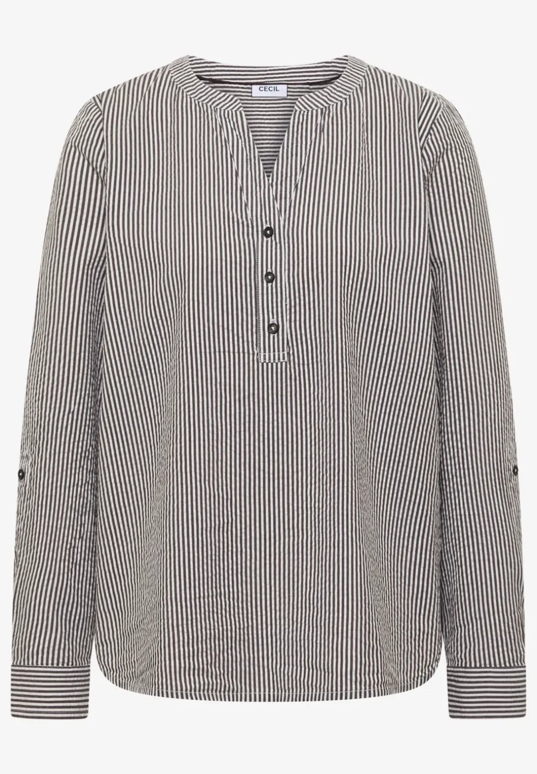 Gestreepte seersucker blouse