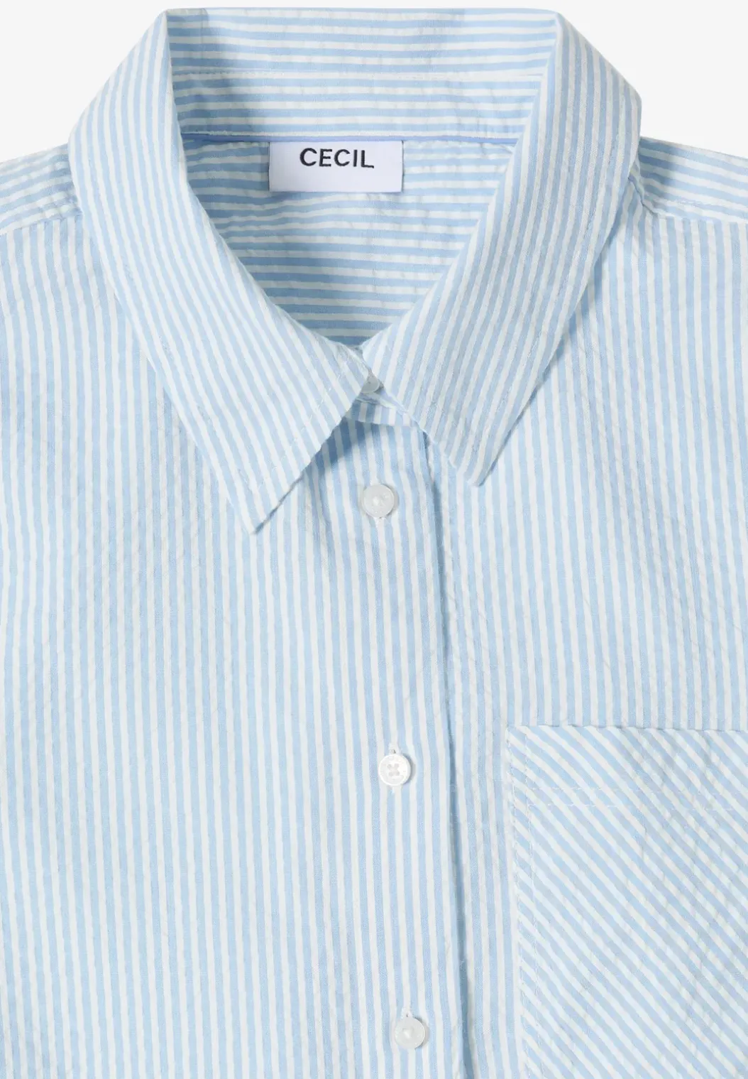 Gestreepte seersucker blouse