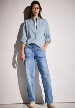 Gestreepte seersucker blouse