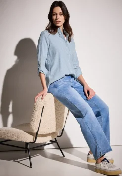 Gestreepte seersucker blouse