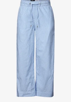 Gestreepte seersucker broek