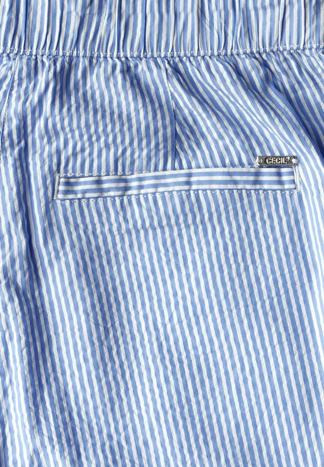 Gestreepte seersucker broek