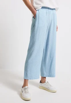 Gestreepte seersucker broek
