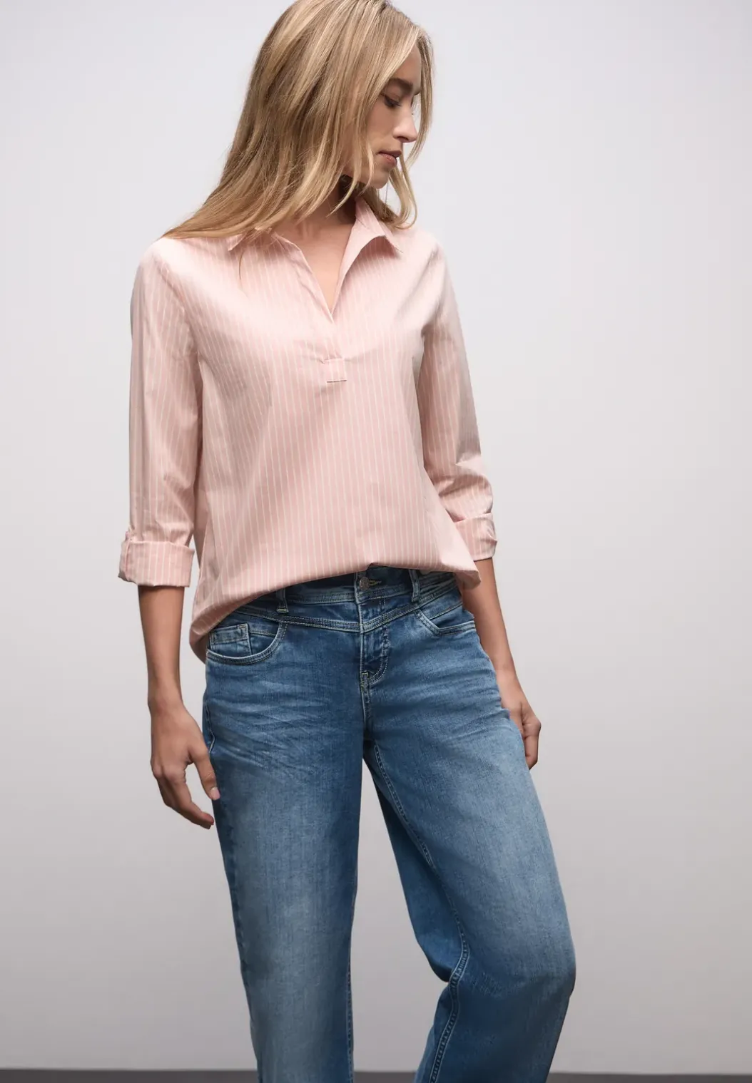 Gestreepte zakelijke blouse