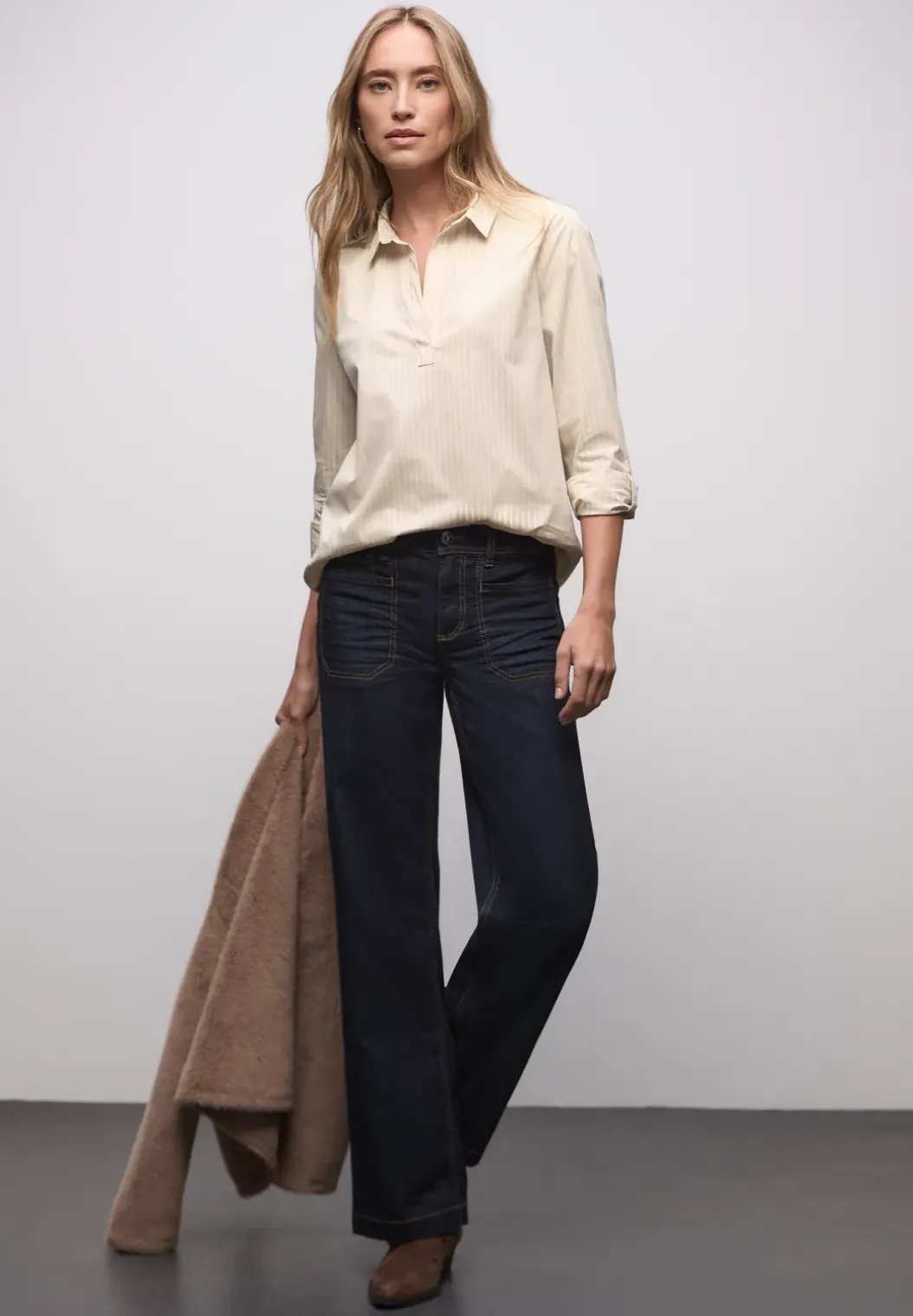 Gestreepte zakelijke blouse