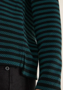 Gestreept funnelneck shirt