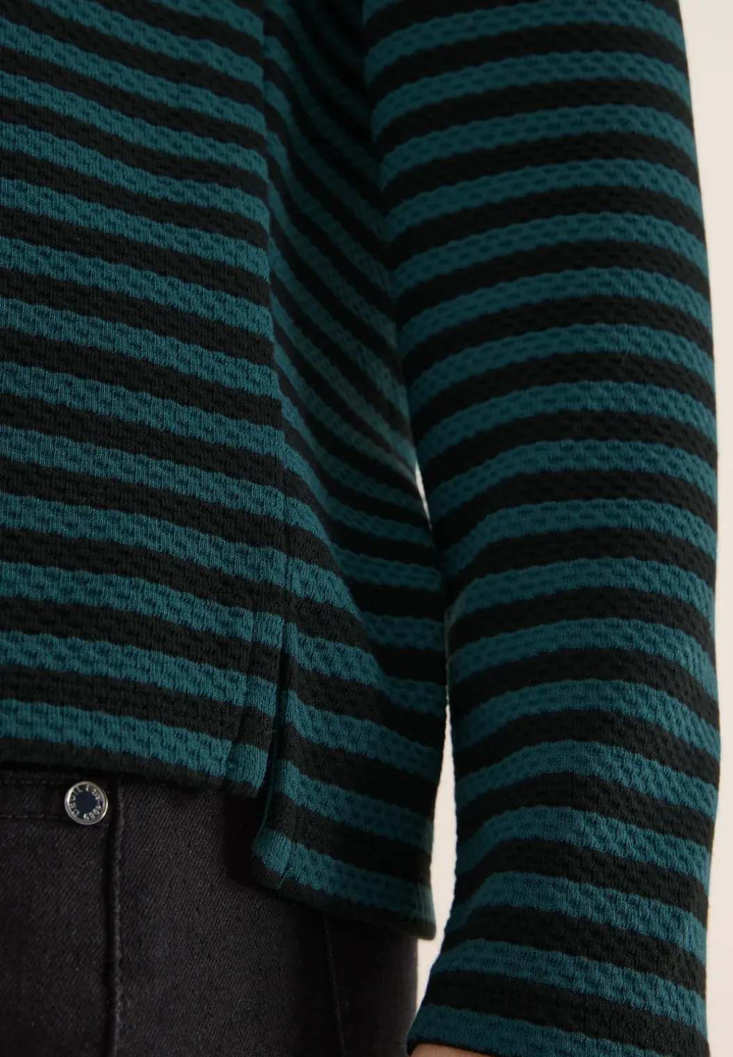 Gestreept funnelneck shirt