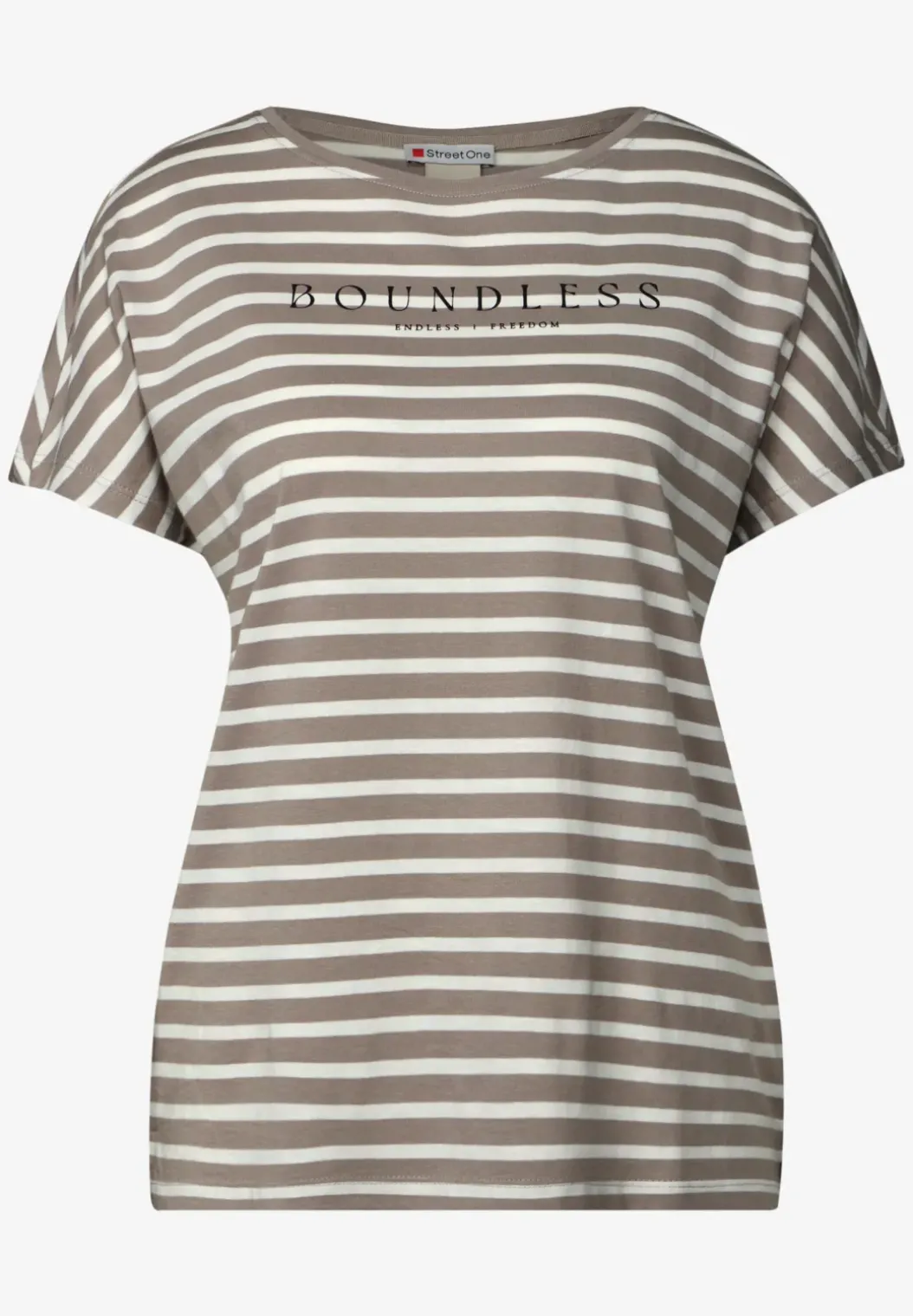 Gestreept shirt met tekst