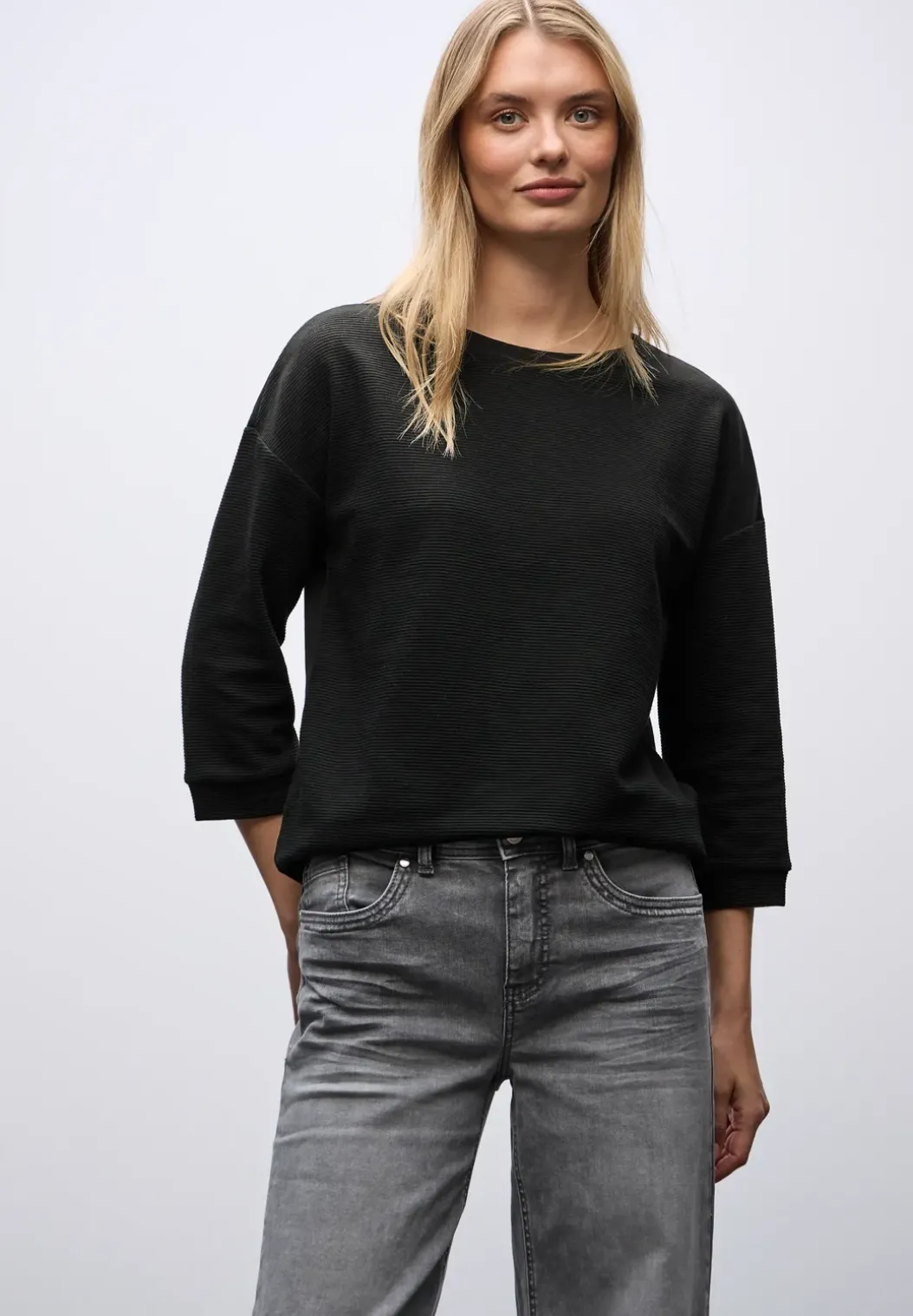 Gestructureerd gemengd shirt